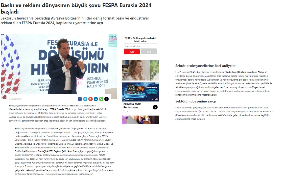 FESPA Eurasia Başladı: Reklam Dünyası Burada